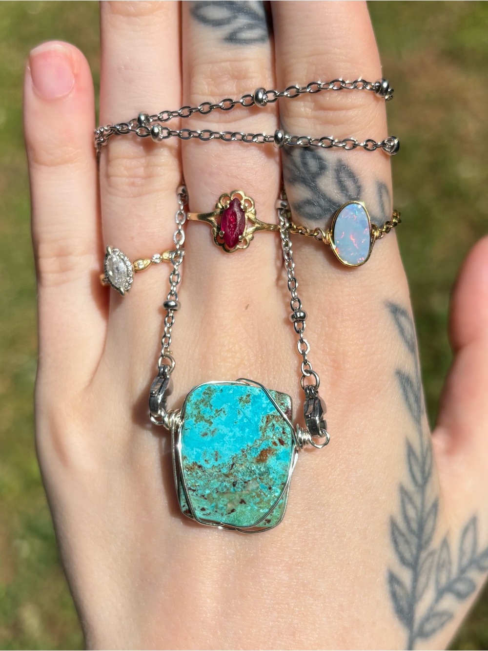 Chrysocolla interchangeable necklace
